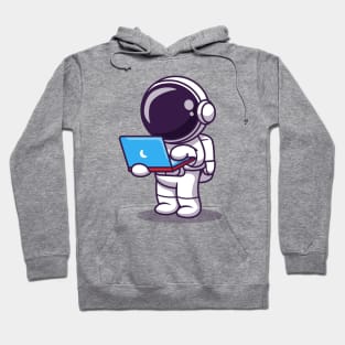 Cute Astronaut Working On Laptop (2) Hoodie